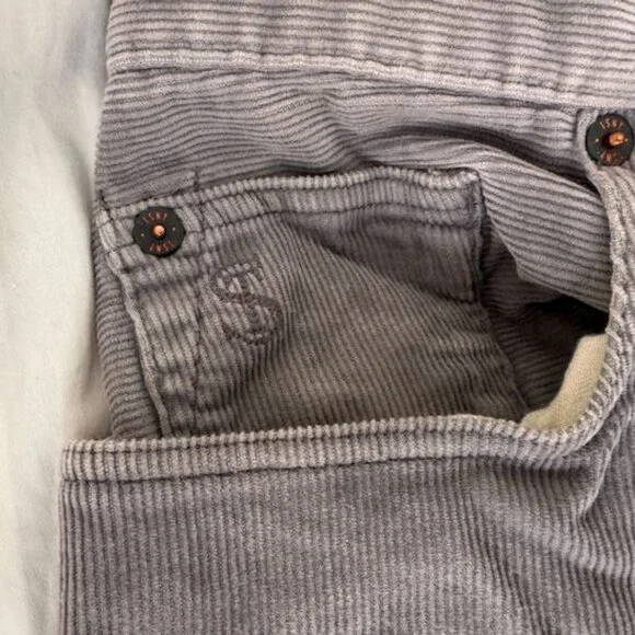 Todd Snyder Straight Fit Five Pocket Corduroy Pants in Graystone, 30x30 - Picture 3 of 5